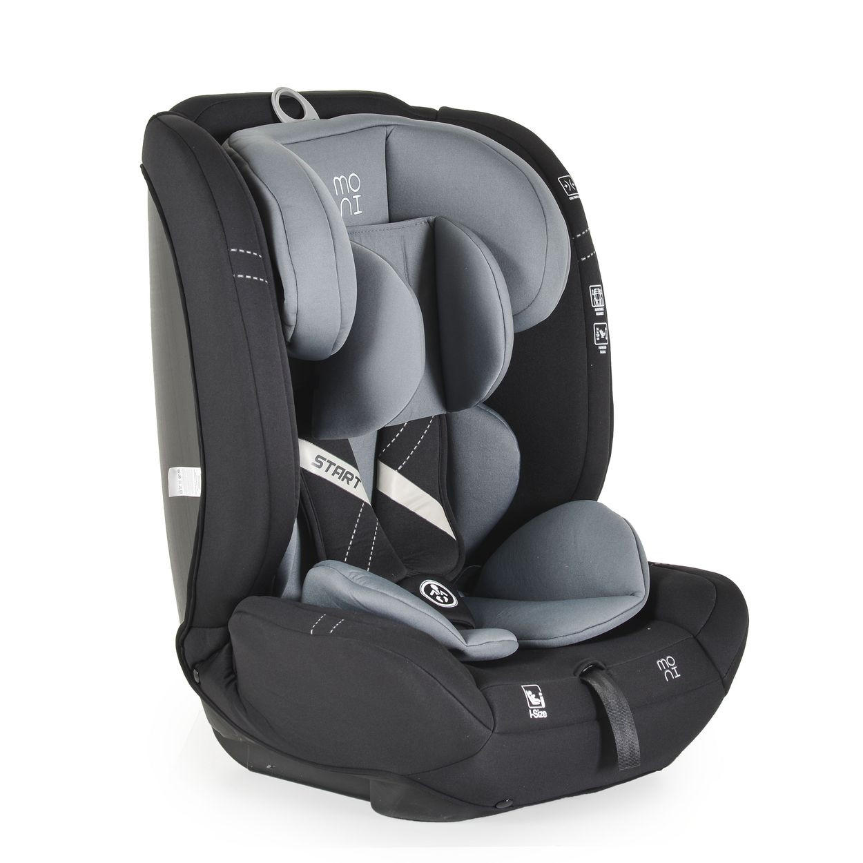 KINDERSITZ i-Size Start grau (76-150cm) Kopfstütze verstellbar, Kuscheltier - Grau, Kunststoff (45/60/46cm) - Moni