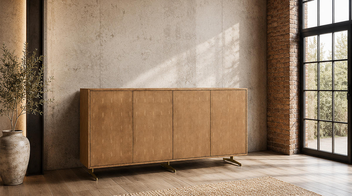 SIDEBOARD GALA Gold Holz - Goldfarben, Holz/Metall (180/85/40cm) - KAWOLA