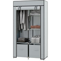 KLEIDERSCHRANK 83/42,5/162,5 cm hellgrau aus Stahl mit Fächern - Hellgrau, Metall (42.5/162.5/83cm) - OKWISH