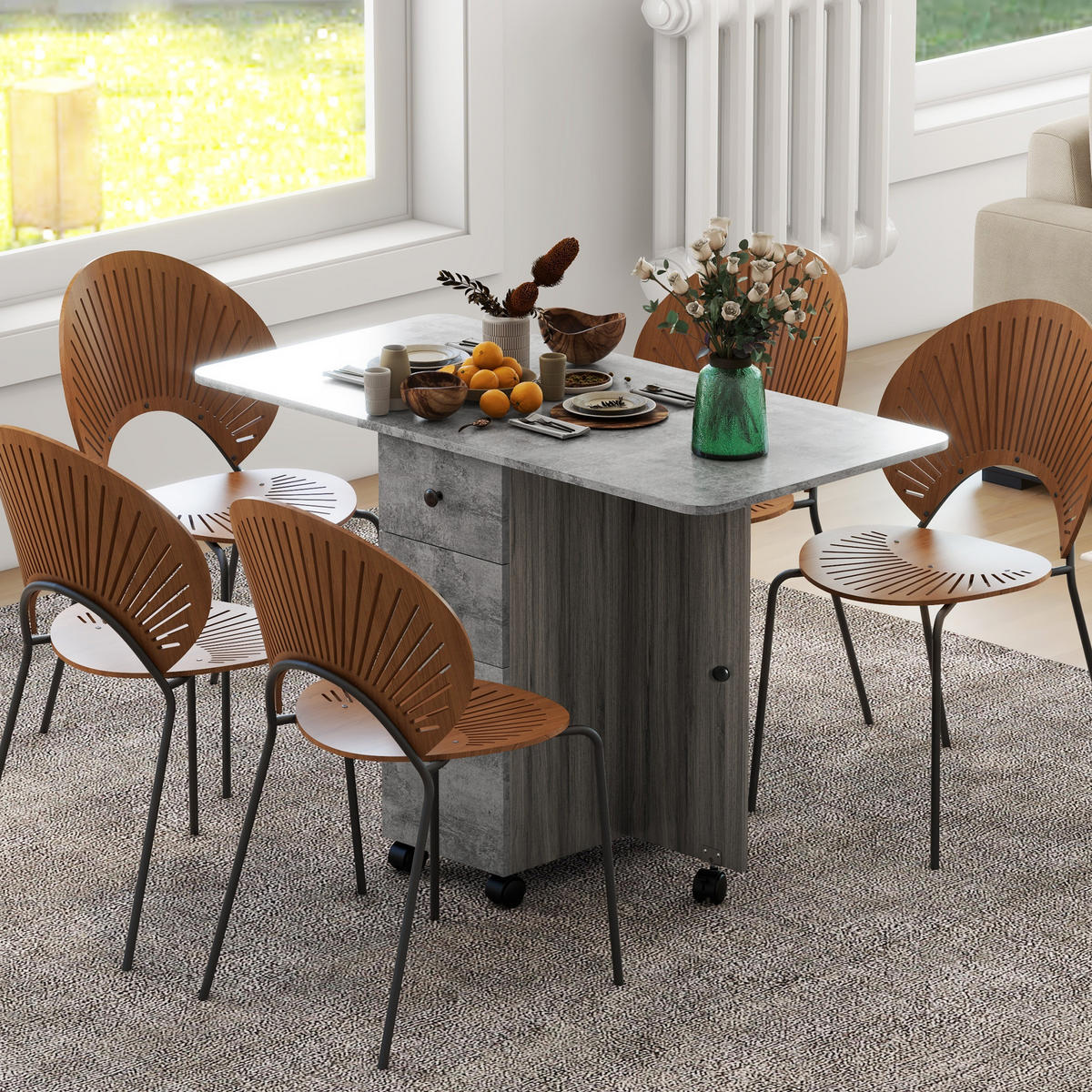 ESSTISCH Grau 1 Stück - Grau, Kunststoff (120/60/76.5cm) - GiPP