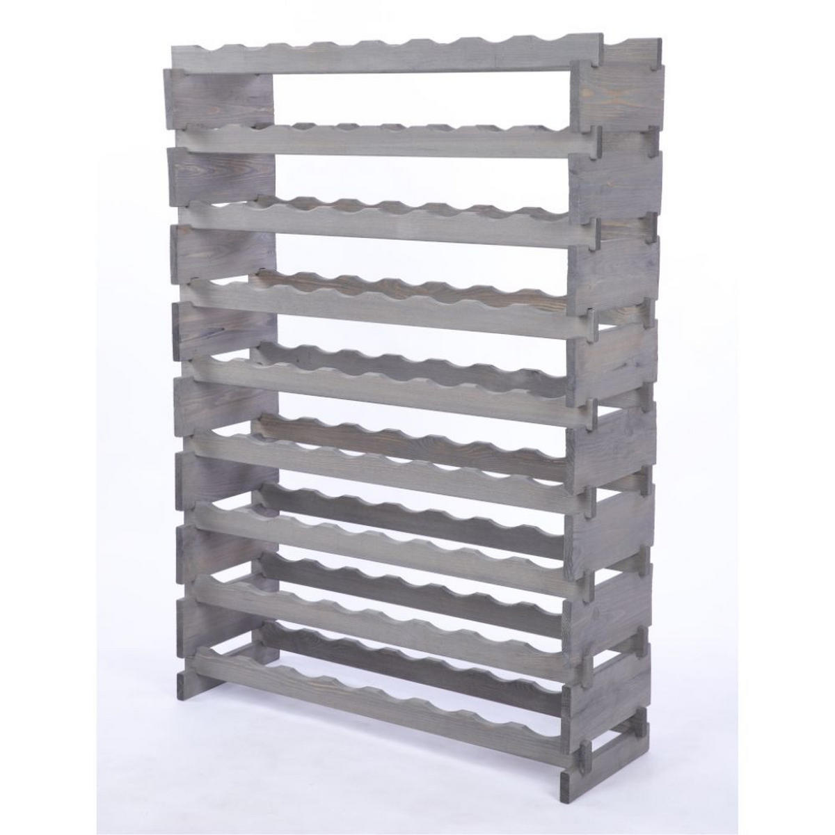 WEINREGAL VINOTECA FLEX PRO HxBxT 121x84x28cm 72 Flaschen auf 9 Ebenen Grau - Grau, Holz (84/121/28cm) - PROREGAL