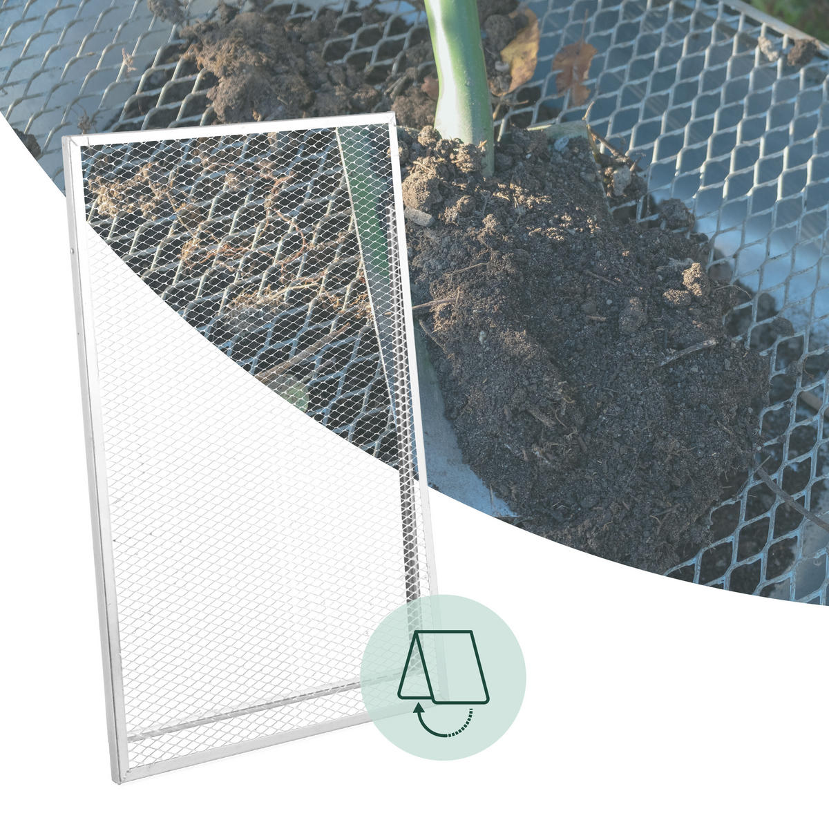 DURCHWURFSIEB - Silberfarben, Metall (60/85/80cm) - Relaxdays