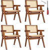 ARMLEHNSTUHL 4er Set Lissy,59 x 56,5 x 82,5 cm, Belastbarkeit 120 kg,Eiche dunkel - Wildeiche, Holz (59.5/82.5/56.5cm) - tectake