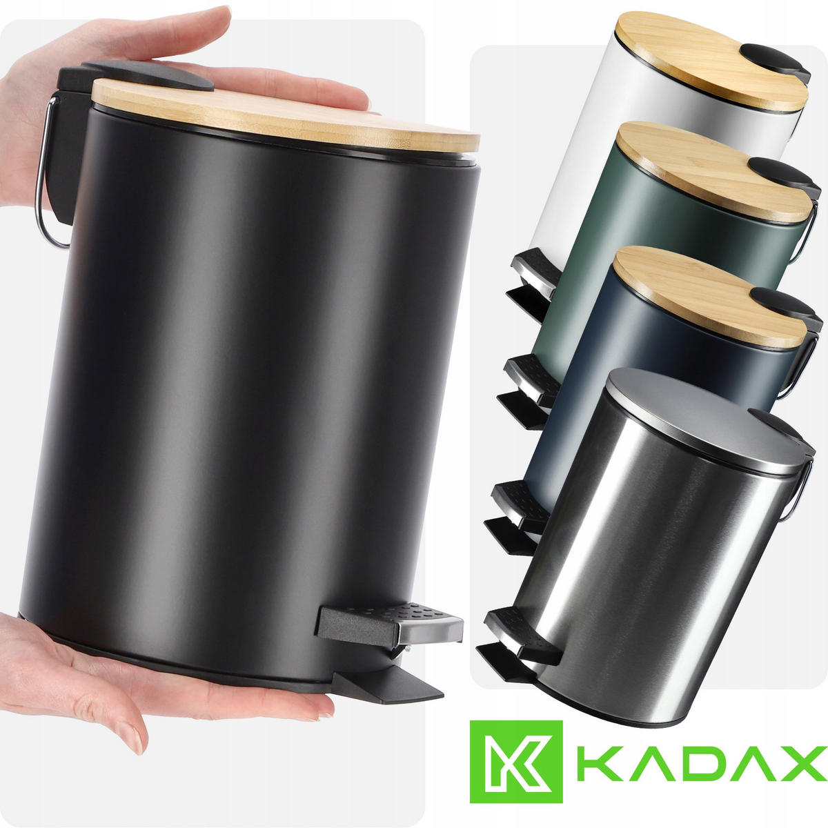 BADEZIMMERKORB 3L - Schwarz, Metall (17/24cm) - KADAX