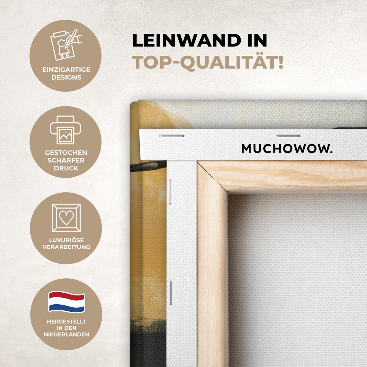 LEINWANDBILD Farbe - Abstrakt - Farben 40x30 cm - Currygelb, Textil (40/30cm) - MuchoWow