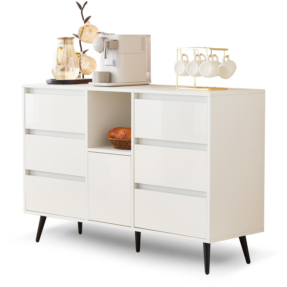 SIDEBOARD Weiß 120/40/80 cm - Weiß, Holzwerkstoff (120/80/40cm) - Urban Meuble