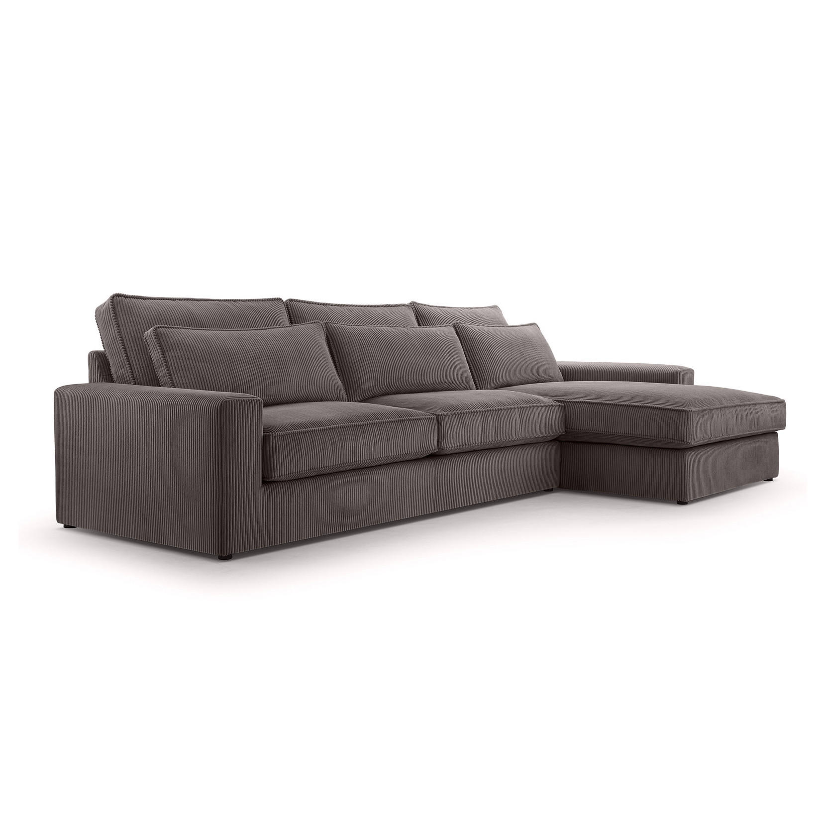 ECKSOFA 4 Sitzer Medan Mini, Hellbraun - Hellbraun, Textil (276/176cm) - Fedve