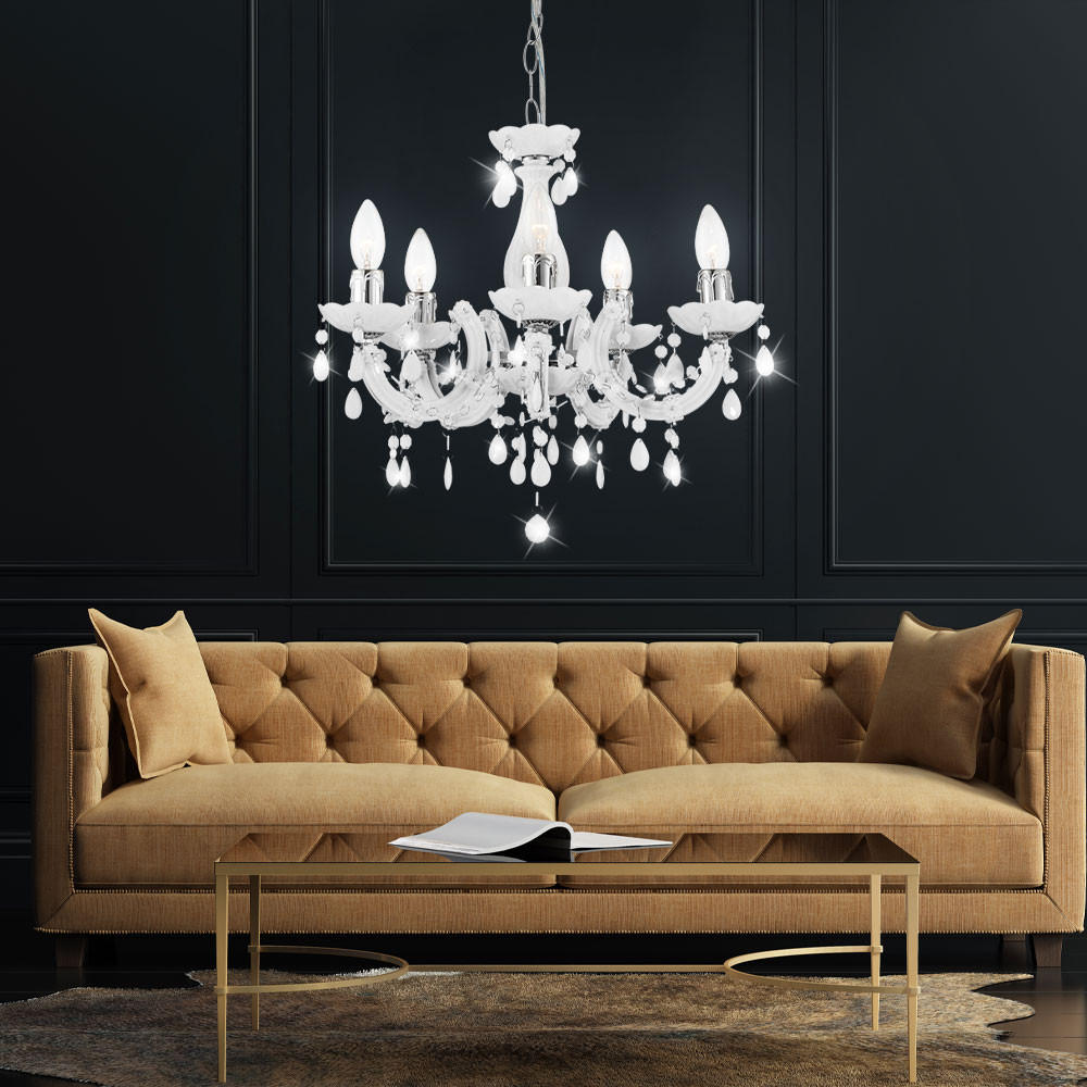 KRONLEUCHTER Metall Weiß - Weiß, Metall (44/44/128cm) - Globo Lighting