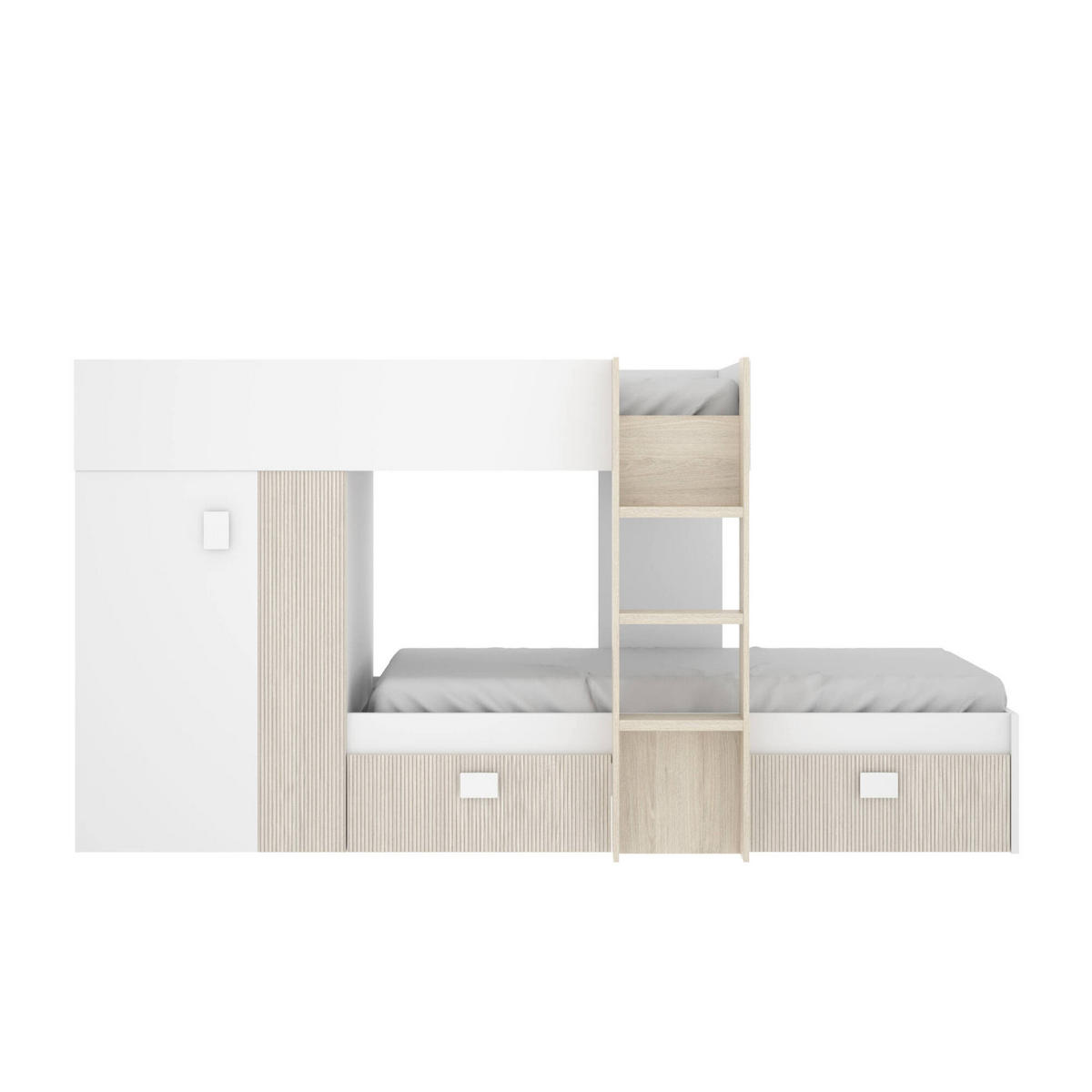 SCHLAFZIMMER Weiß, Eiche 111/271/150 cm - Eichefarben/Weiß, Holzwerkstoff (90/190cm) - DMORA