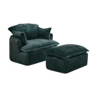 SESSEL DE-35257 mit Hocker Grün - Grün, Textil (89/77/115cm) - ComfortXL