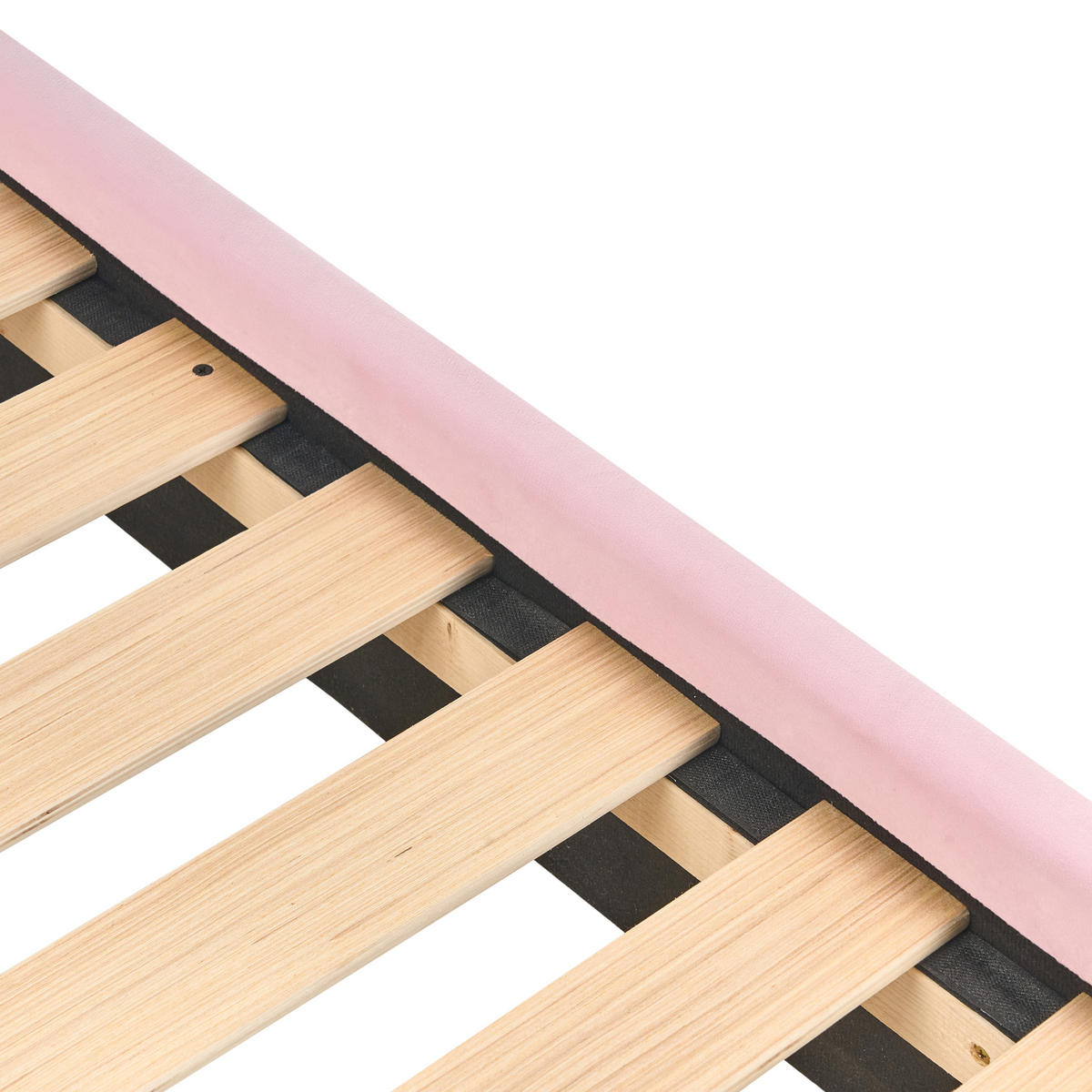 DĚTSKÁ POSTEL Mušle Sametová látka 90/200 cm Růžová Neulise - světle hnědá, textil (90/200cm) - Beliani