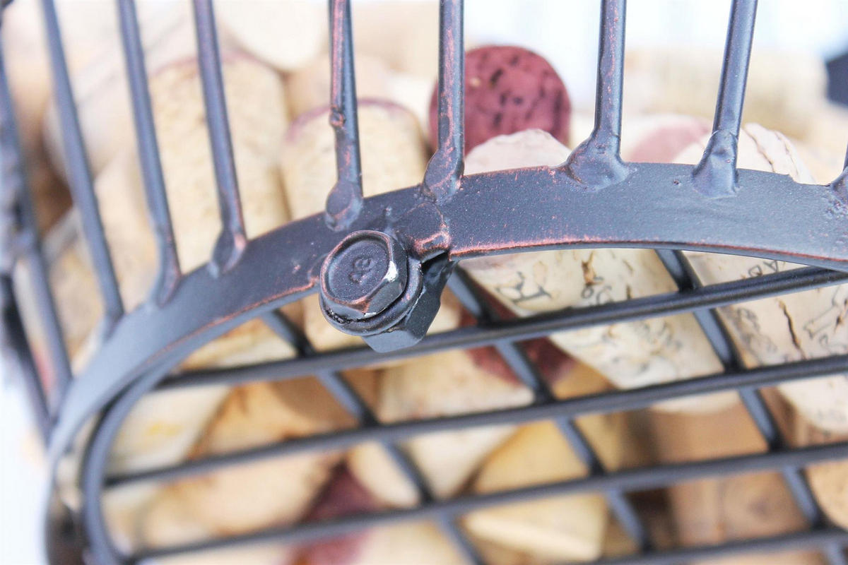 KORKENSAMMLER Weinfass Metall Braun 28/28/37 cm - Braun, Metall (28/37/28cm) - DanDiBo