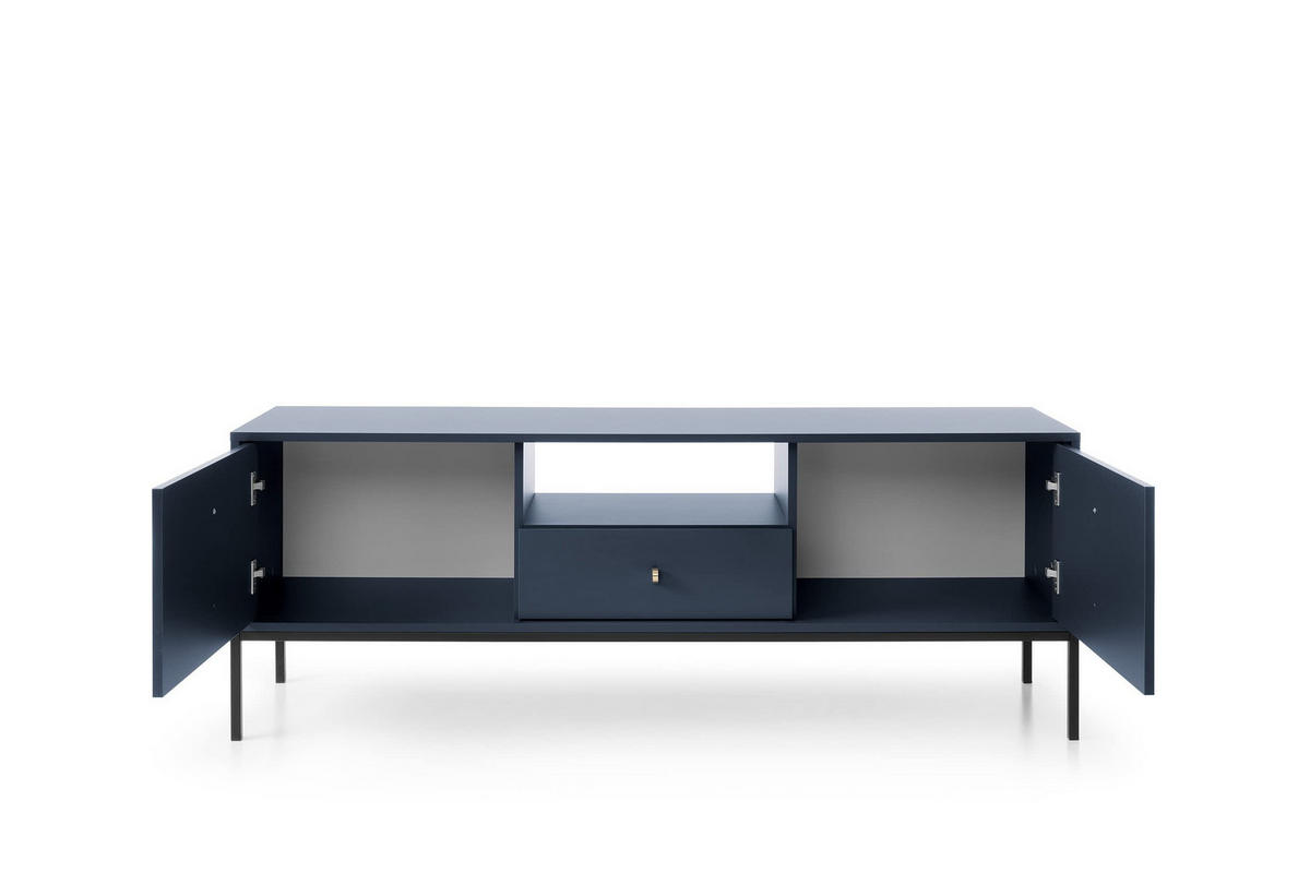 TV-SCHRANK Onom 154x56x39 cm - Lowboard mit Stauraum - Tv Ständer aus Laminierter Spanplatte - Marineblau - Blau, Holzwerkstoff (154/56/39cm) - Chilly