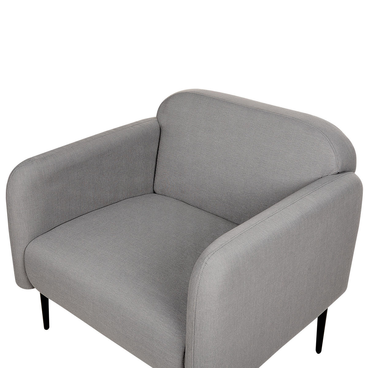 SESSEL Leinen grau/schwarz Stouby - Schwarz/Grau, Textil (83/77/74cm) - Beliani