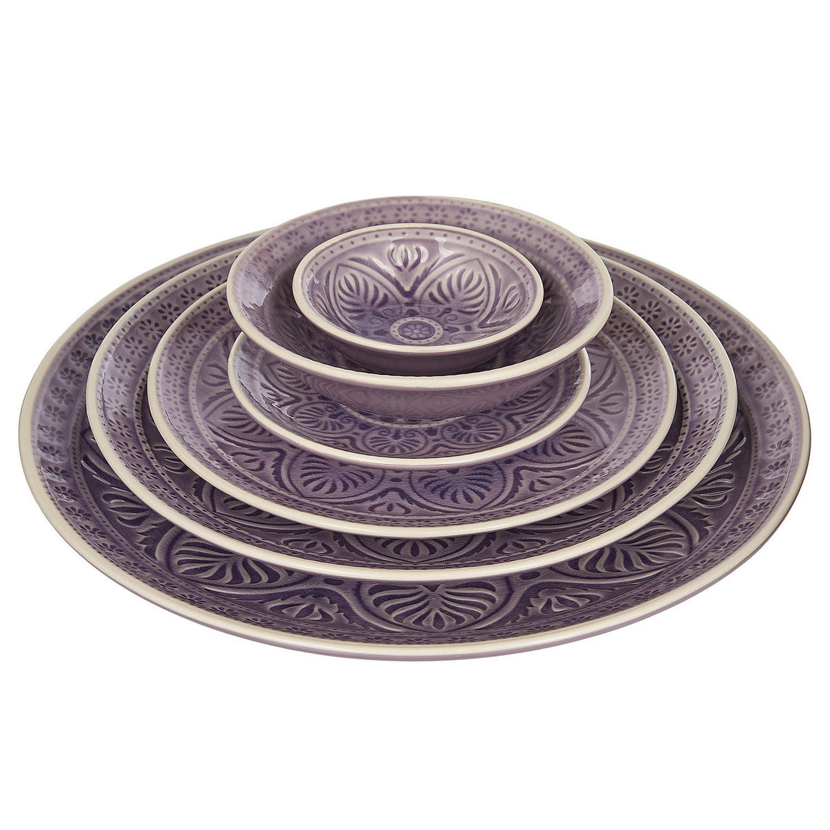 TELLER (2er Set) Sumatra - Violett, Keramik (25/25/3cm) - Butlers