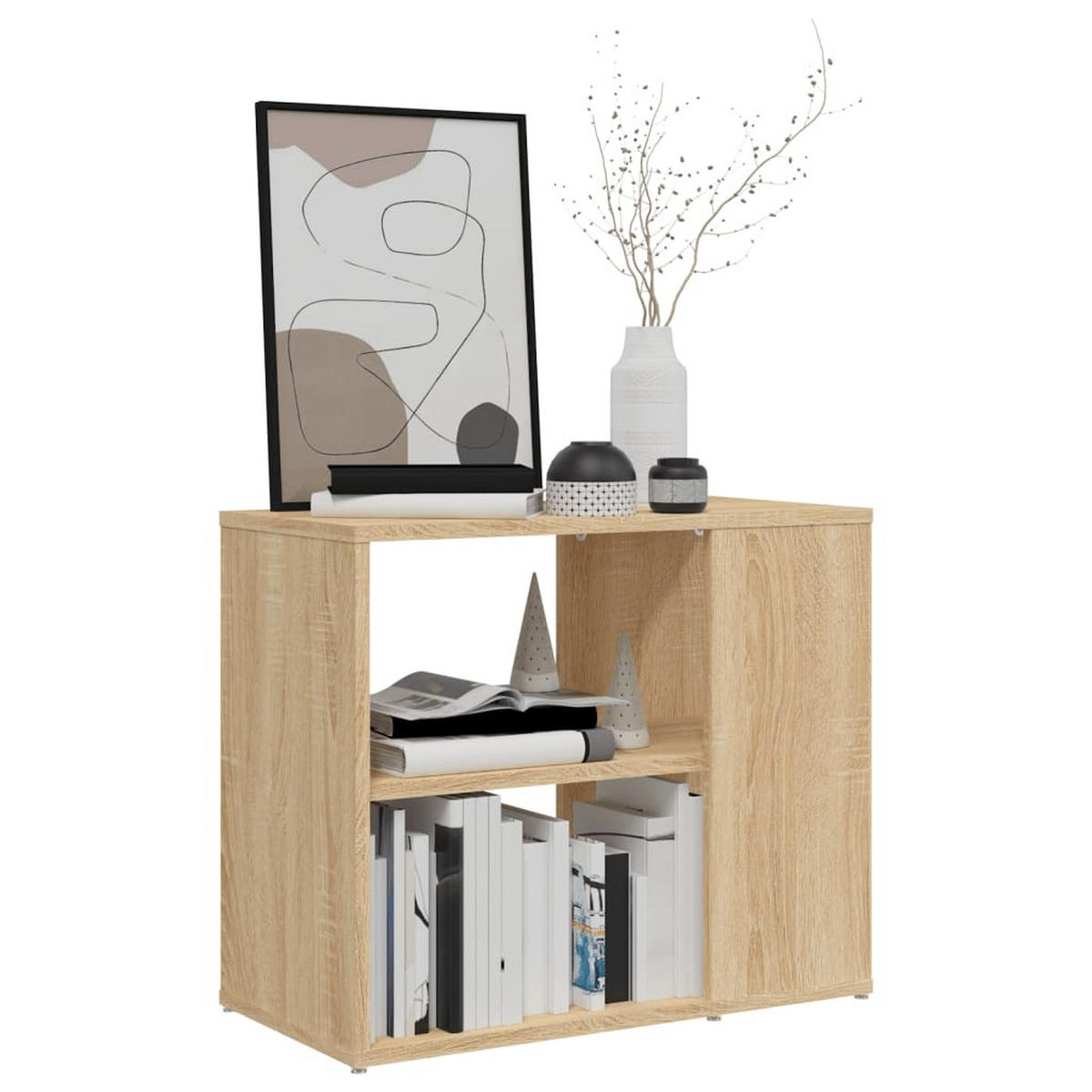 BEISTELLTISCH mit 2 Ebenen 60/30/50 cm aus Holzwerkstoff Sonoma-Eiche Dekor - Sonoma Eiche, Holz (30/60/50cm) - vidaXL