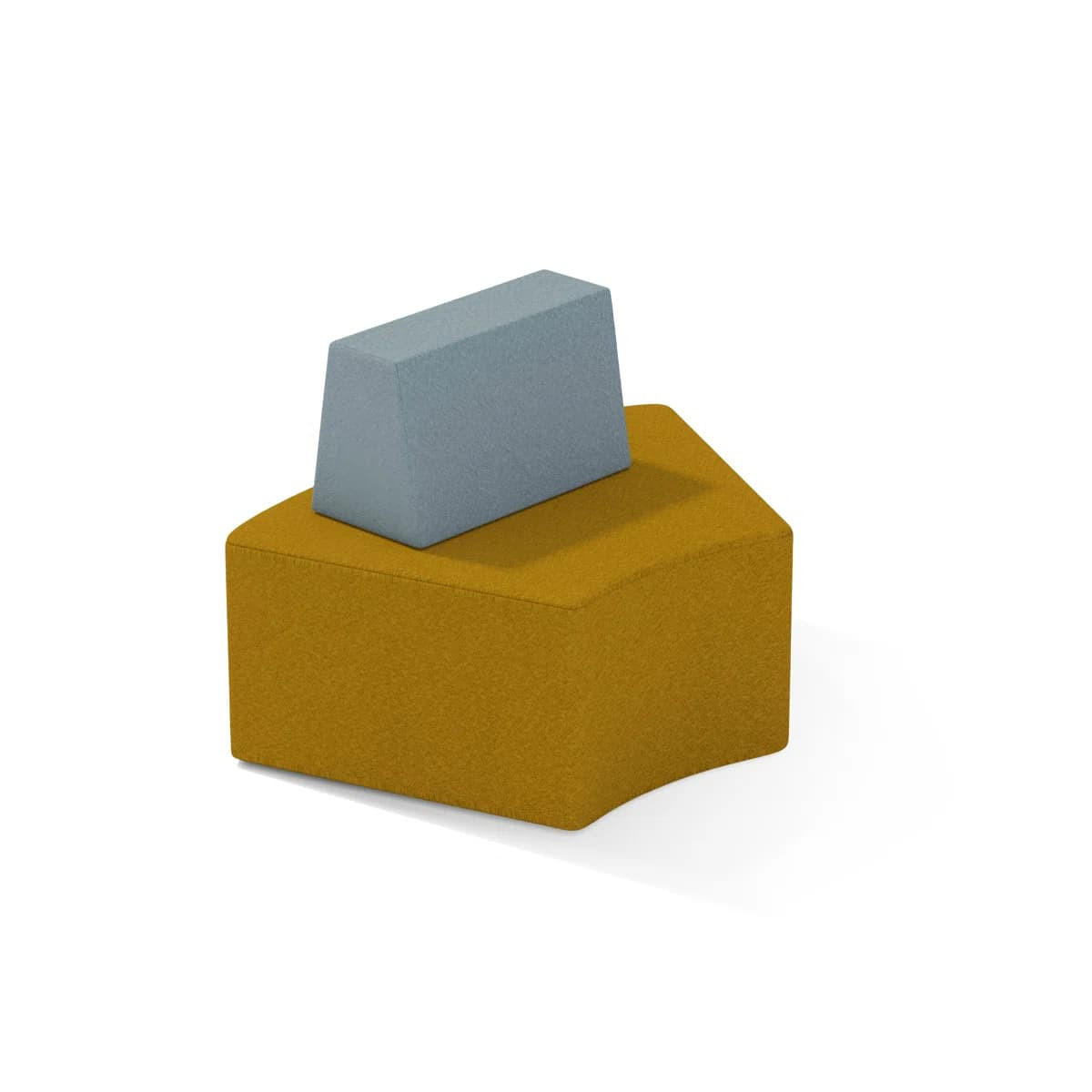 SOFA Geschwungenes kombinierbar zweifarbig - Gelb/Hellblau, Textil (96/40/70cm) - Vercart