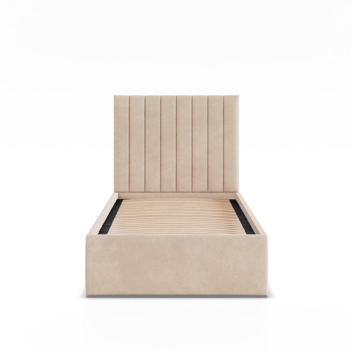 POLSTERBETT MIT KOPFTEIL 90x200 ohne Bettkasten POLLA, Beige - Creme, Textil (90/200cm) - Mebligo