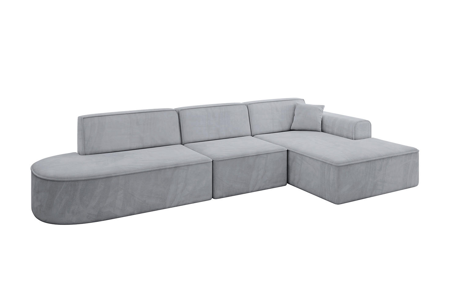 ECKSOFA Ottomane Rechts IREA-L2-v3 - 327x165x77 cm Grau - Titanfarben, Holzwerkstoff/Textil (327/165cm) - ALTDECOR
