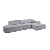 ECKSOFA Ottomane Rechts IREA-L2-v3 - 327x165x77 cm Grau - Titanfarben, Holzwerkstoff/Textil (327/165cm) - ALTDECOR