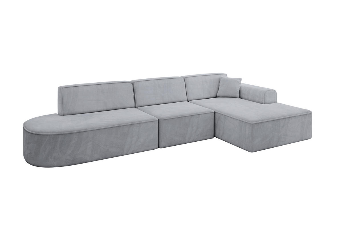 ECKSOFA Ottomane Rechts IREA-L2-v3 - 327x165x77 cm Grau - Titanfarben, Holzwerkstoff/Textil (327/165cm) - ALTDECOR