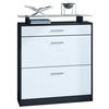 SCHUHSCHRANK Loret Front in Weiß matt - Weiß, Holzwerkstoff (89/104/23cm) - Vladon
