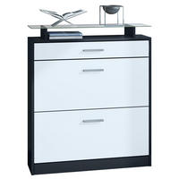 SCHUHSCHRANK Loret Front in Weiß matt - Weiß, Holzwerkstoff (89/104/23cm) - Vladon