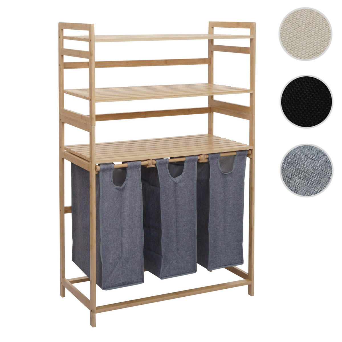 WÄSCHESAMMLER Braun, Grau - Braun/Grau, Holz (80/125/40cm) - MCW
