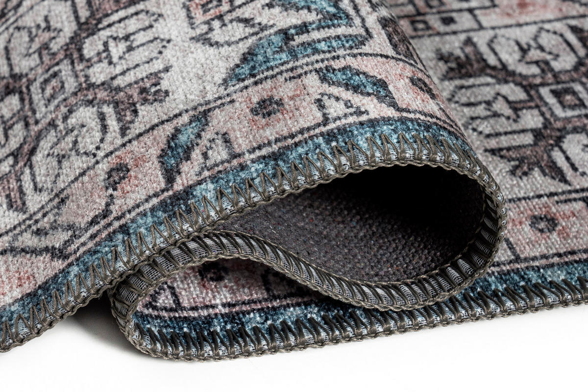 TEPPICH DUBAI petrol orientalisch 120/180 cm - Petrol, Textil (120/180cm) - Tapiso