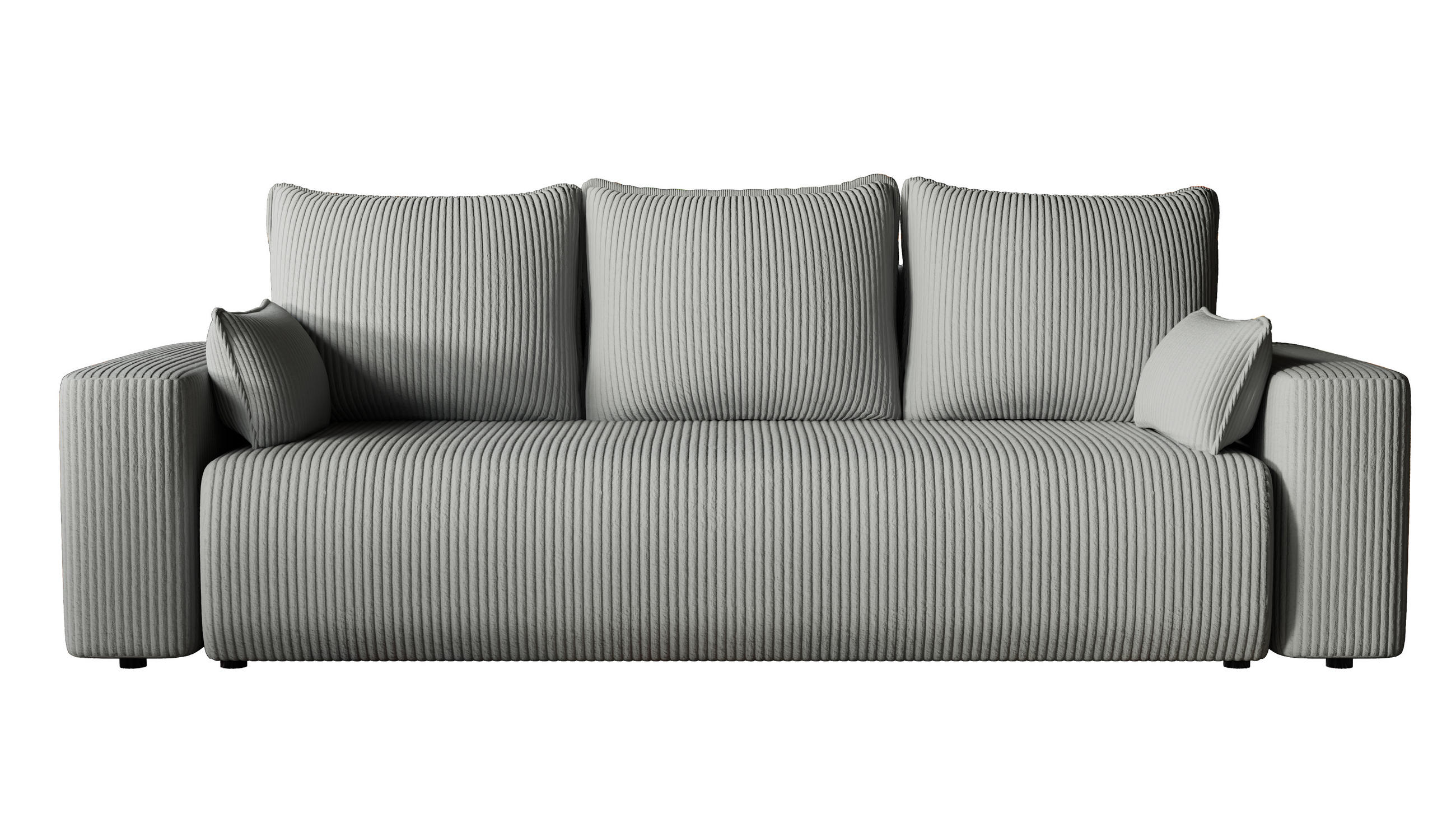 SOFA Bubi mit Bettkasten und Schlaffunktion, Cordstoff - Grau, Holzwerkstoff (242/85/95cm)