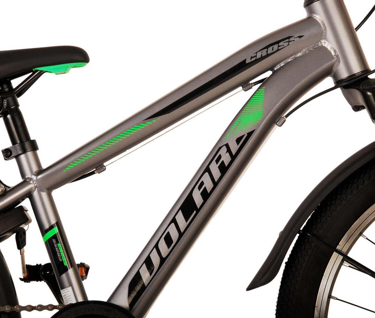 KINDERFAHRRAD Cross - Jungen - 20 Zoll - Rücktritt + Handbremse - 6 Gänge - Grau - Grau, Metall (55cm) - TPFSports