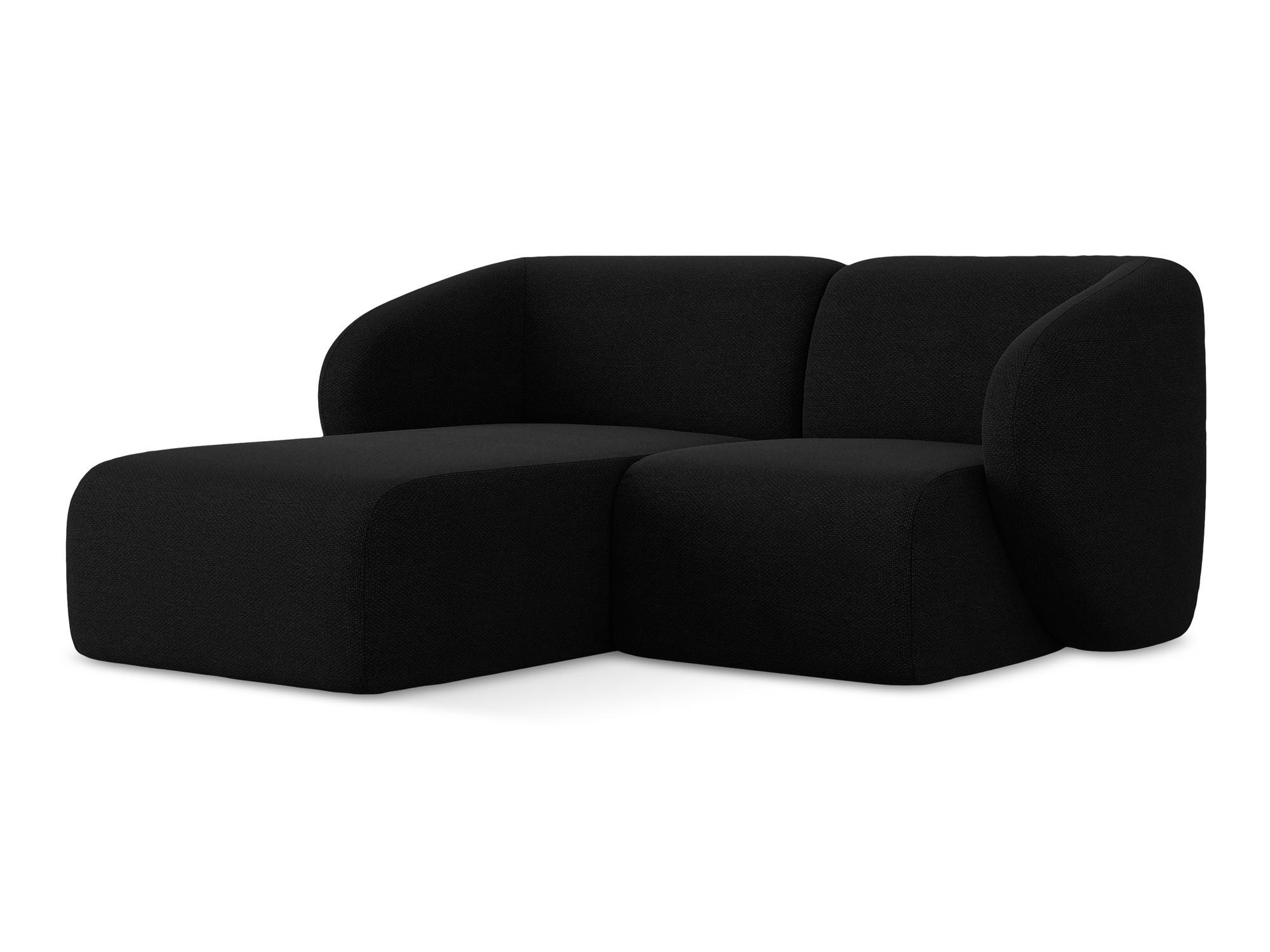 ECKSOFA Links Bouclé Stoff Schwarz - Schwarz, Holzwerkstoff/Kunststoff (178/166cm) - Makamii