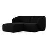 ECKSOFA Links Bouclé Stoff Schwarz - Schwarz, Holzwerkstoff/Kunststoff (178/166cm) - Makamii