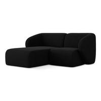 ECKSOFA Links Bouclé Stoff Schwarz - Schwarz, Holzwerkstoff/Kunststoff (178/166cm) - Makamii