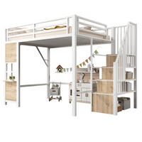 HOCHBETT 140/200 cm in Weiß mit Ablageleiter und offenem Spielbereich - Weiß, Holzwerkstoff (140/200cm) - Flora Grace