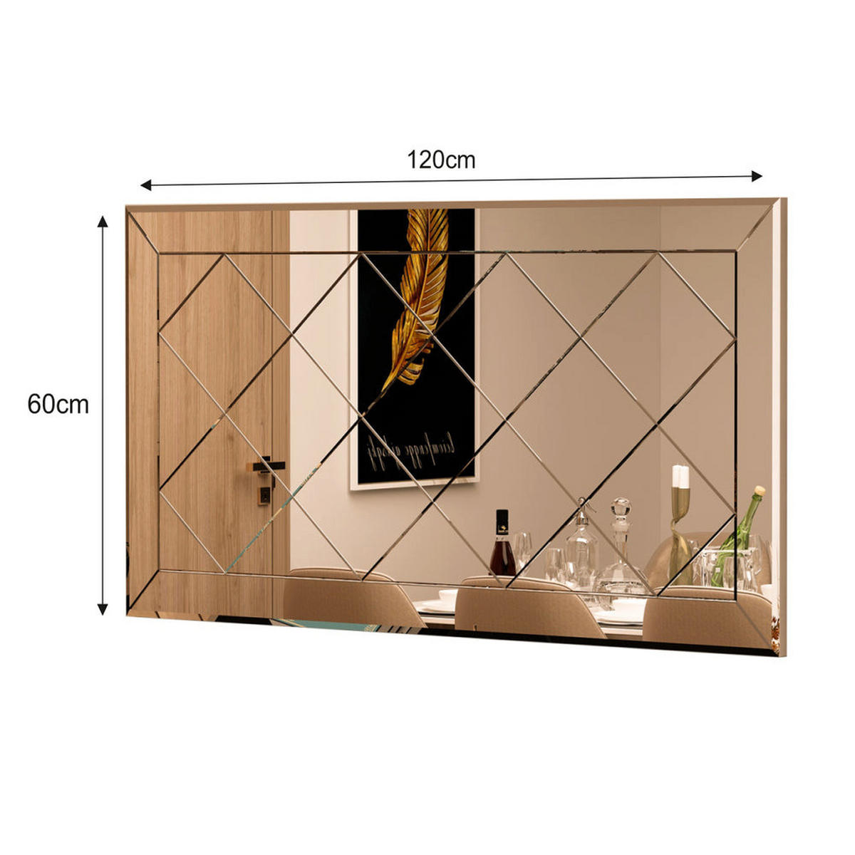 SPIEGEL Pauli Bronze 60x120cm - Bronzefarben, Holzwerkstoff (120/60/2.2cm) - moebel17