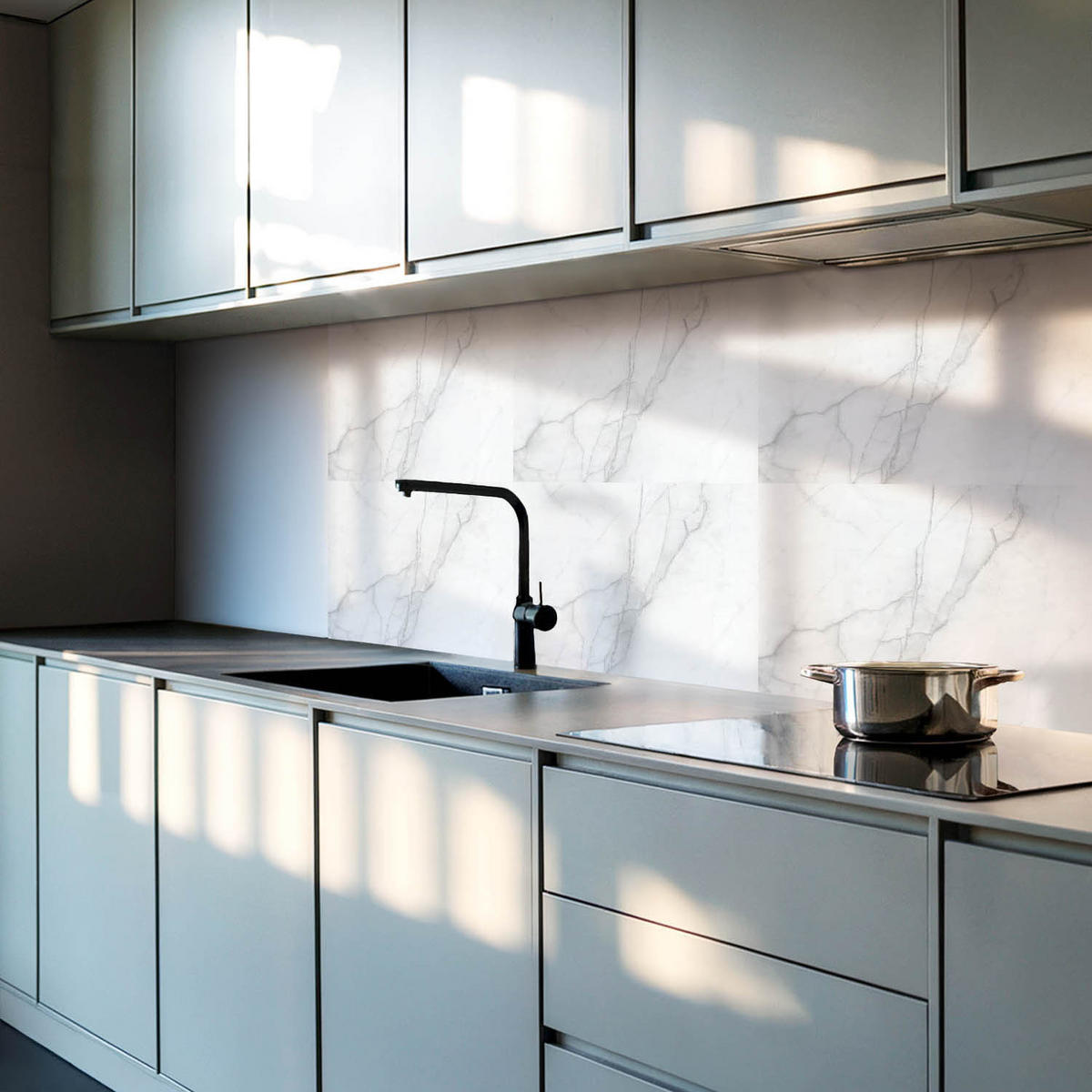 WANDPANEEL 6x 60x30 cm selbstklebend Aurina - Weiß, Kunststoff (30/1.6/60cm) - Wallfluent