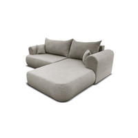 ECKSOFA BRAVO 280/180 in Bouclé Grau-beige rechts - Graubraun, Holz/Holzwerkstoff (280/180cm) - Deine Möbel 24