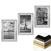 WANDBILDER 3er Set - 20x30 cm Silberner Rahmen - Stadtansichten, Brücken, Eiffelturm - Silberfarben, Kunststoff (20/30cm) - ArtPrintCave