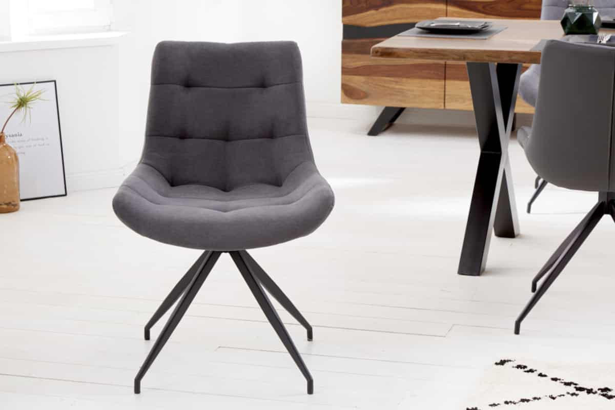 STUHL DIVANI Microfaser Hellgrau 85 cm - Schwarz/Grau, Kunststoff/Textil (57/86/61cm) - riess-ambiente