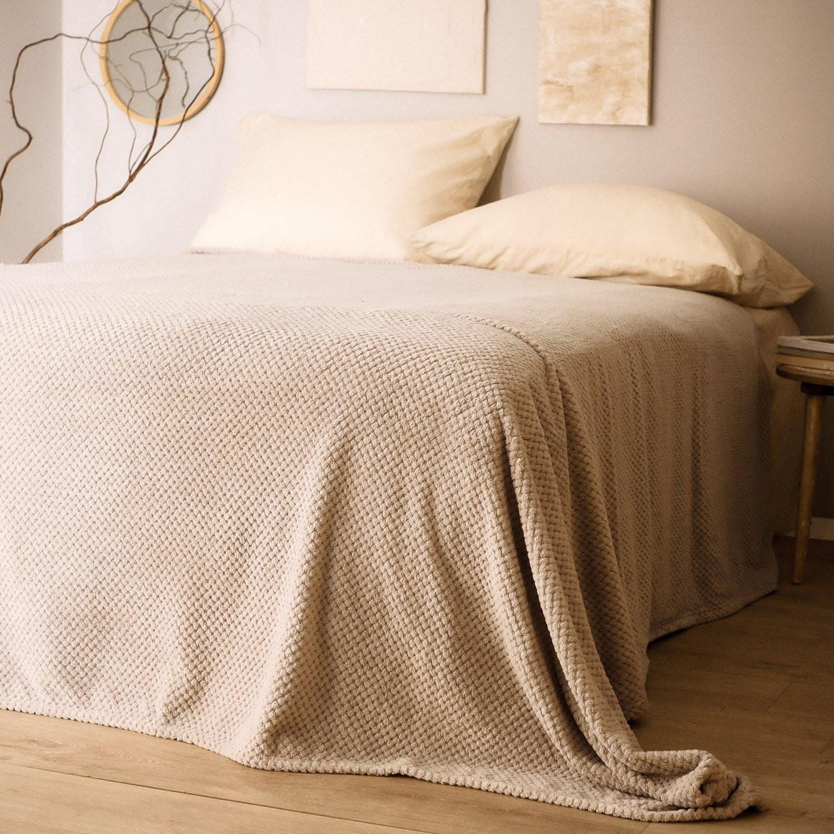 TAGESDECKE Noah beige 220/240 cm - Beige, Textil (220/240cm) - Homla