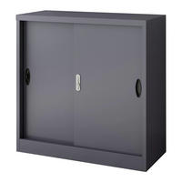 AKTENSCHRANK Rieti - Dunkelgrau, Metall (90/90/40cm) - [en.casa]