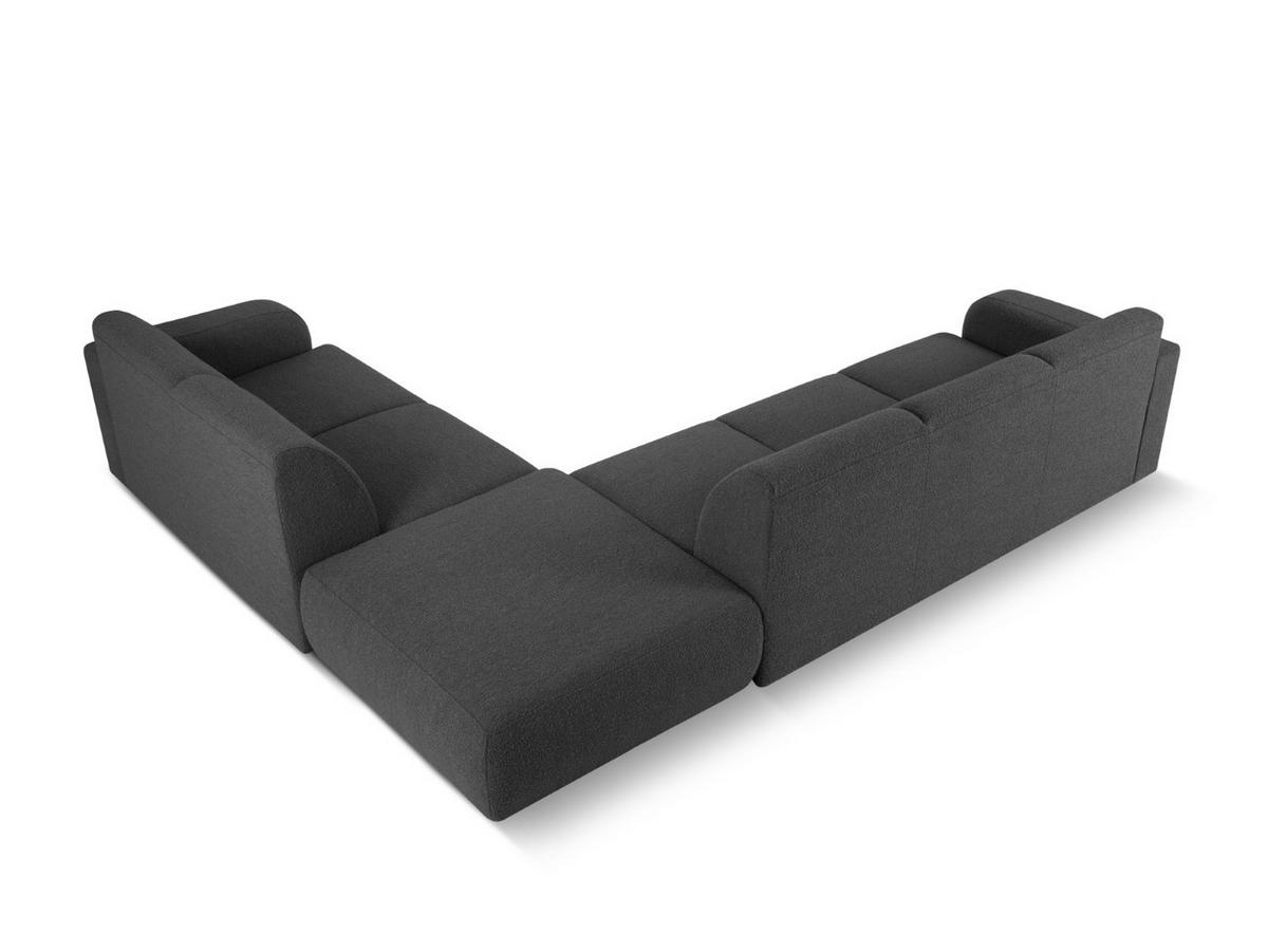 ECKSOFA rechts Molino aus Boucle dunkelgrau 6 Sitzplätze - Dunkelgrau, Textil (250/315cm) - Micadoni
