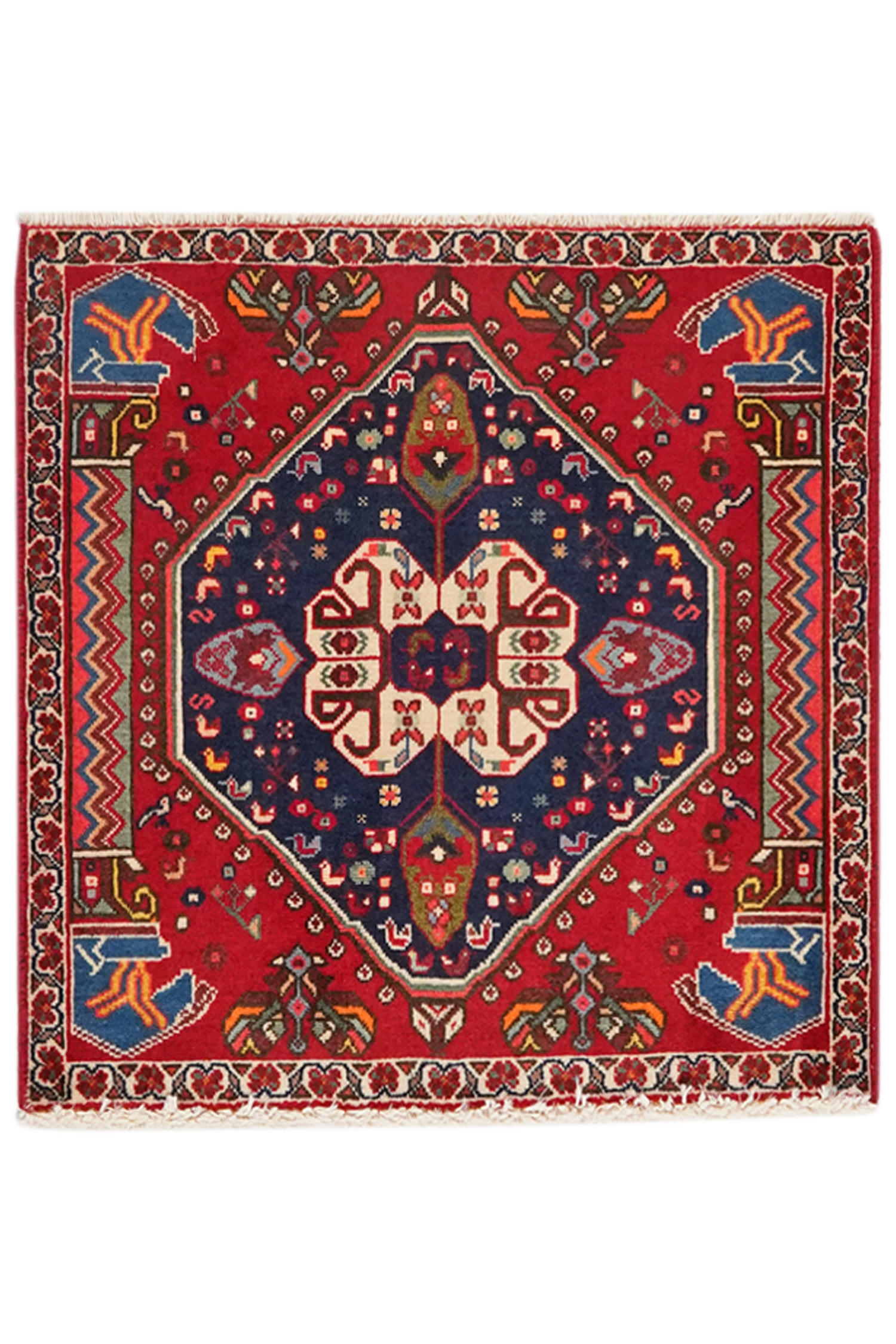 TEPPICH Gashgai Rot 61/61 cm Schurwolle - Rot, Textil (61/61cm) - Looma