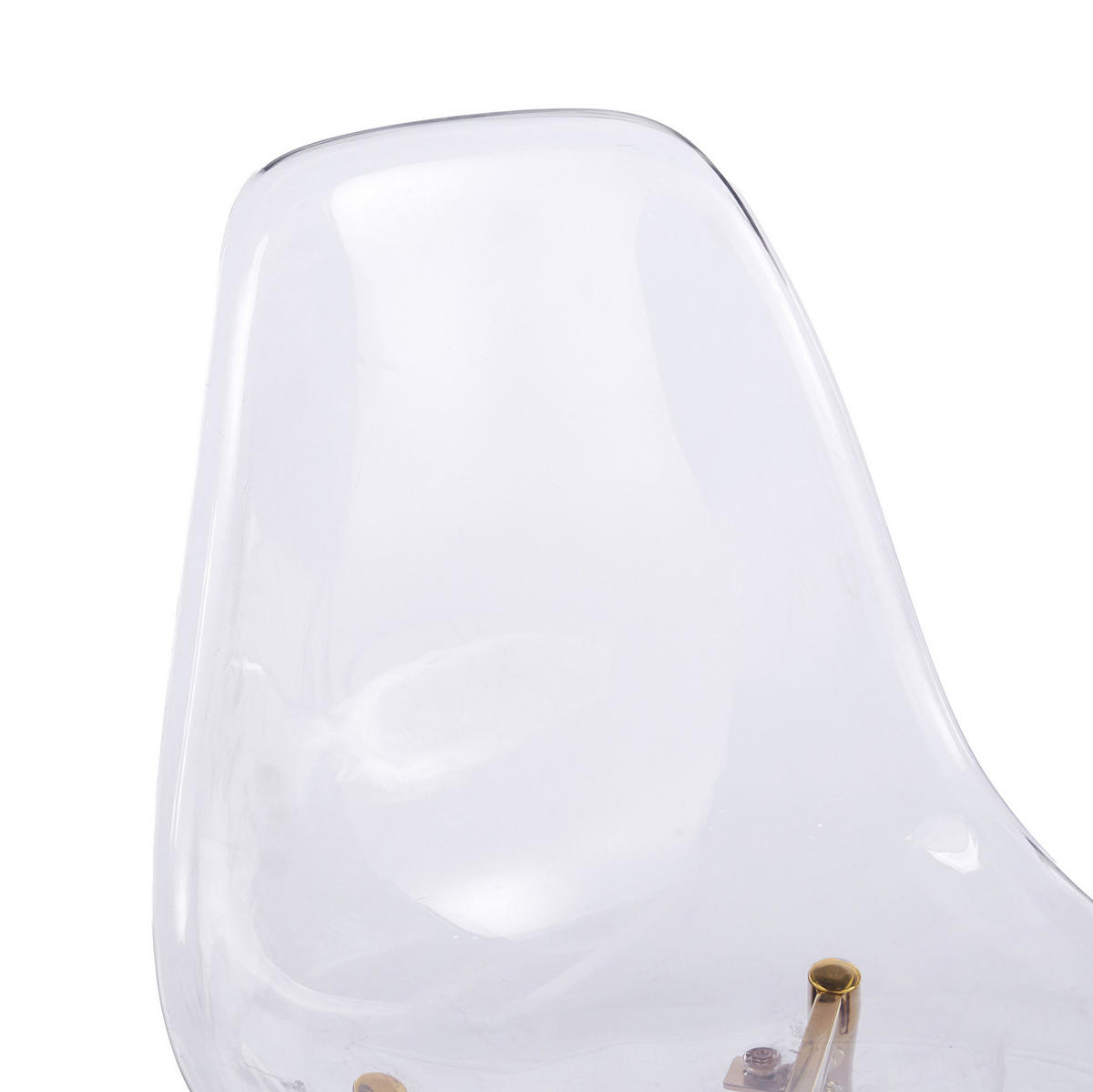 STUHL modern-minimalistisch Transparent ABS Metall Golden - Goldfarben, Metall (47/81/45cm) - Meubliv