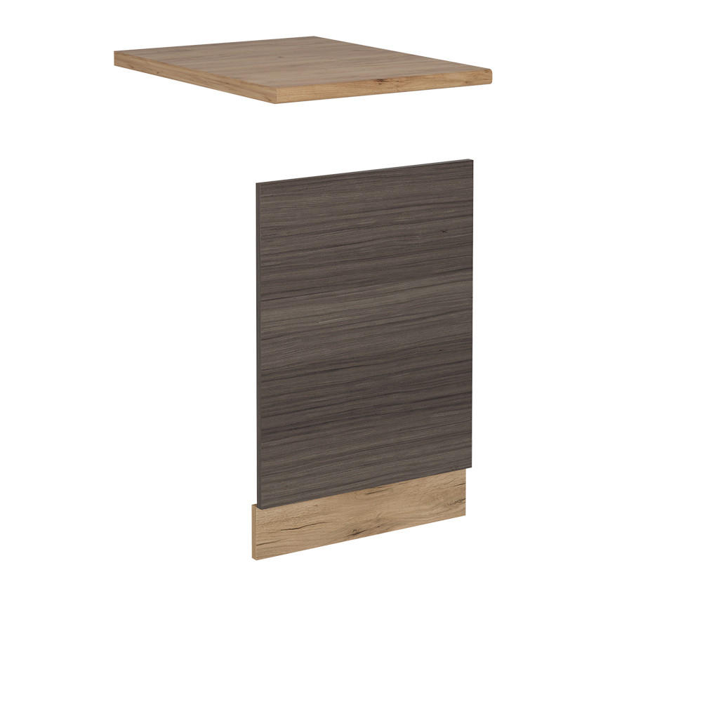 PŘEDNÍ PANEL MYČKY R-Line Ušlechtilá šedá - šedá/medově dubová, kompozitní dřevo (45/57.2/1.6cm) - Vicco