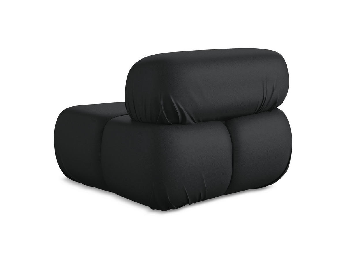 SESSEL Kunstleder Schwarz - Schwarz/Grau, Leder/Kunststoff (96/70/95cm) - Makamii