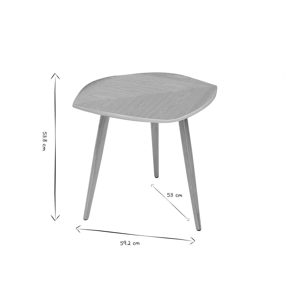 COUCHTISCH Holz Blatt L60 PHYLL - Grün, Holz (60.7/53/53cm) - Miliboo