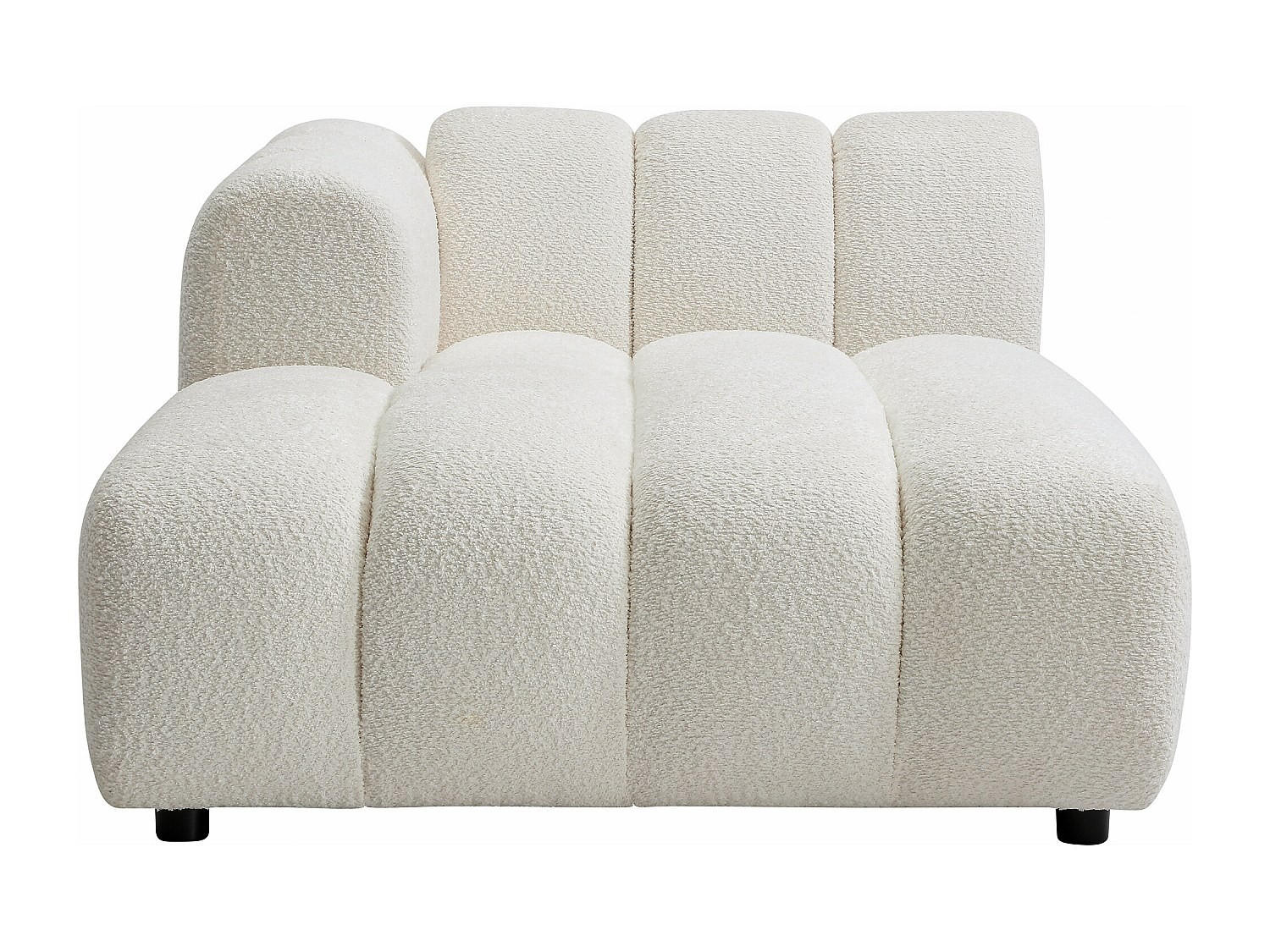 RECAMIERE ohne Schlaffunktion - 1 Person - stoff - gebrochenes weiß Jutini - Weiß, Textil (117/72/180cm) - Vente-Unique