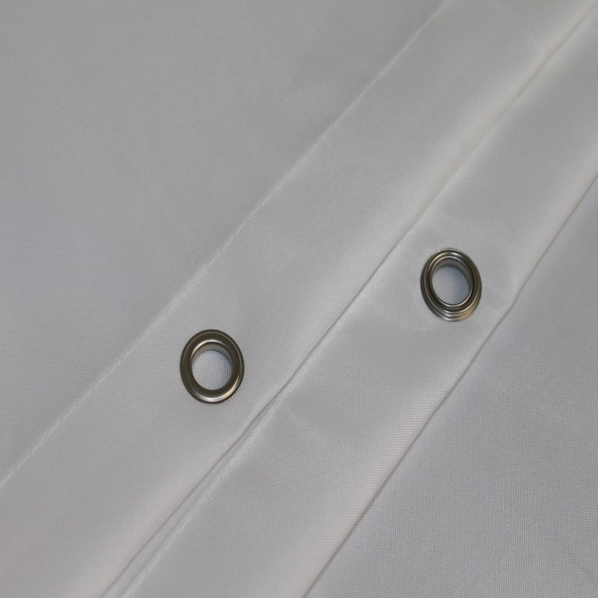 DUSCHVORHANG 180 x 200 cm Polyester halbdurchsichtig schnell trocknend wasserdicht maschinenwaschbar Badezimmer mit 12 Clips - Weiß, Textil (180/200cm) - MCBOSON